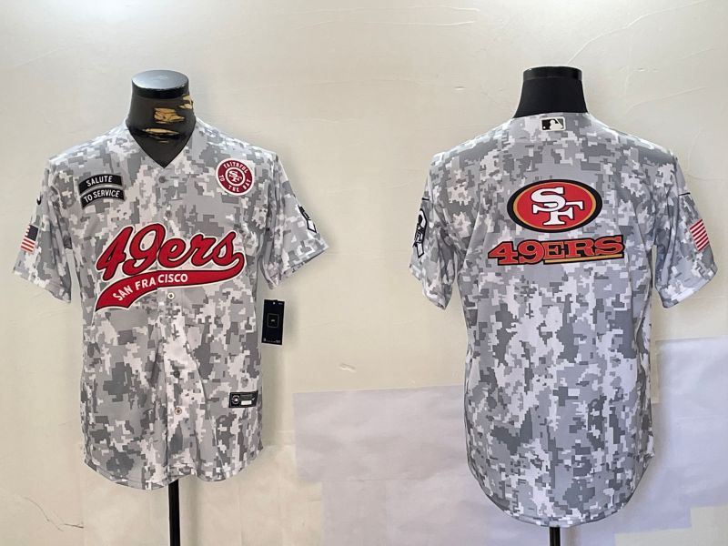 Men San Francisco 49ers Blank Nike Arctic Camo 2024 Salute to Service Limited NFL Jersey style 10